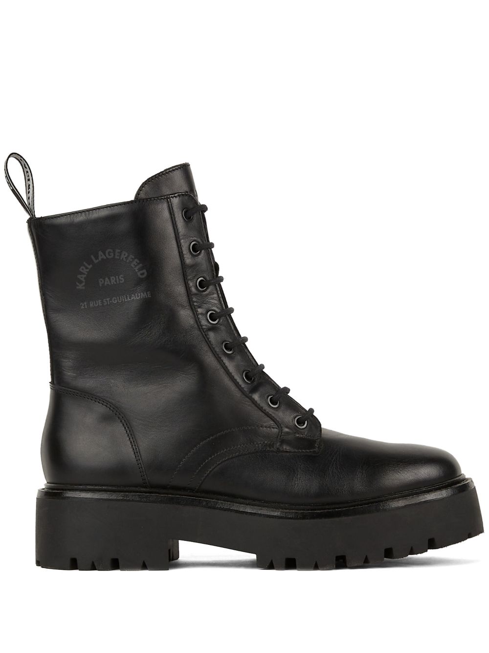 Karl Lagerfeld Burly Biker 皮靴 - 黑色
