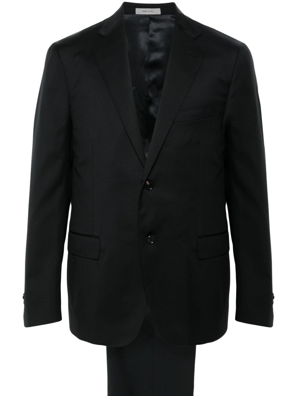 Corneliani 初剪羊毛西装套装 - 黑色