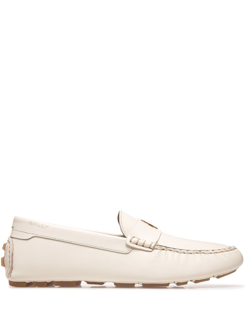 Bally 金色logo标牌皮质乐福鞋 - 中性色