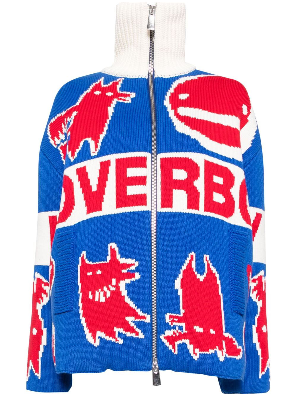 Charles Jeffrey Loverboy 针织蓬松夹克 - 蓝色