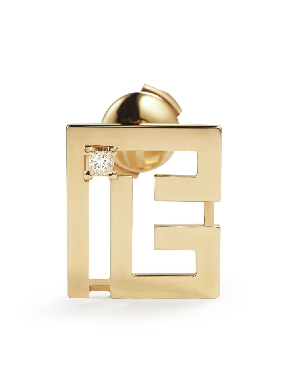 Balmain Labyrinth PB 18K黄金钻石单只耳钉 - 金色