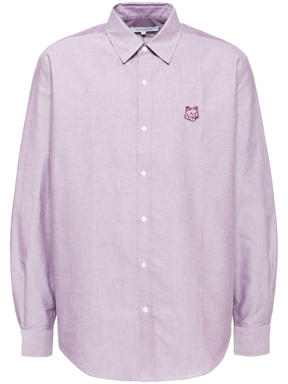 Maison Kitsuné Fox Head 刺绣衬衫 - 紫色
