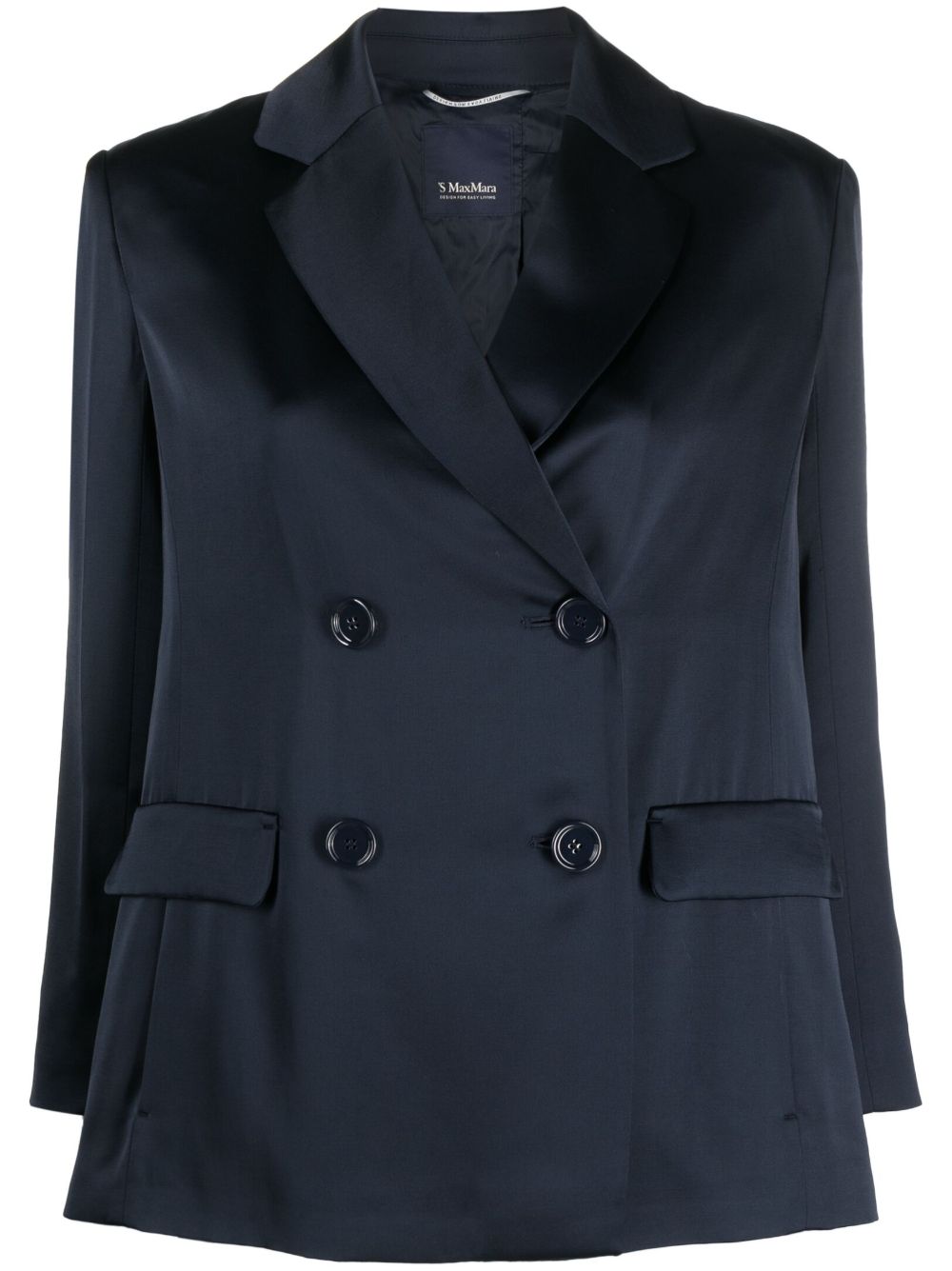 'S Max Mara 双排扣西装夹克 - 蓝色