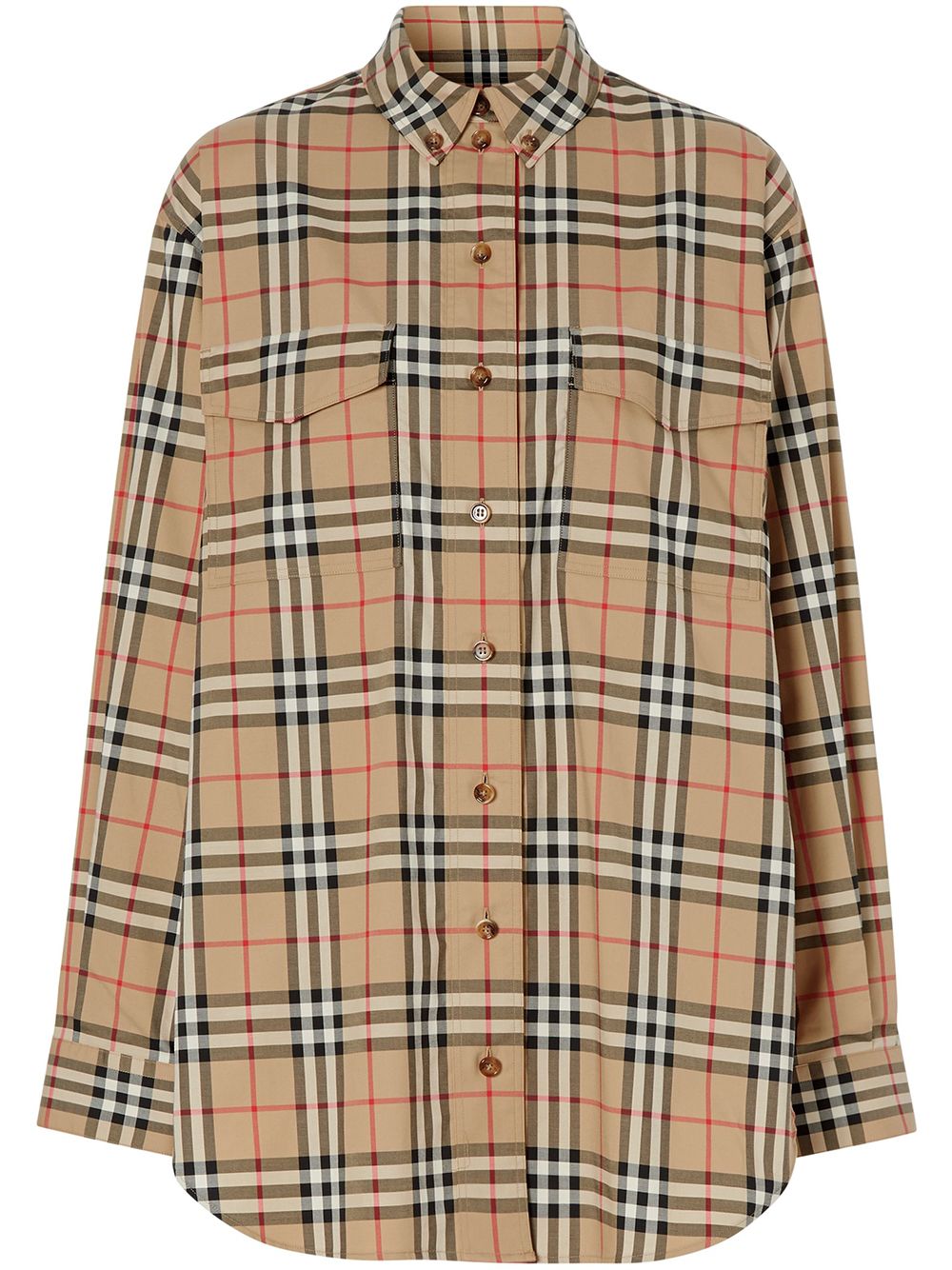Burberry 博柏利 经典格纹超大款衬衫 - 中性色