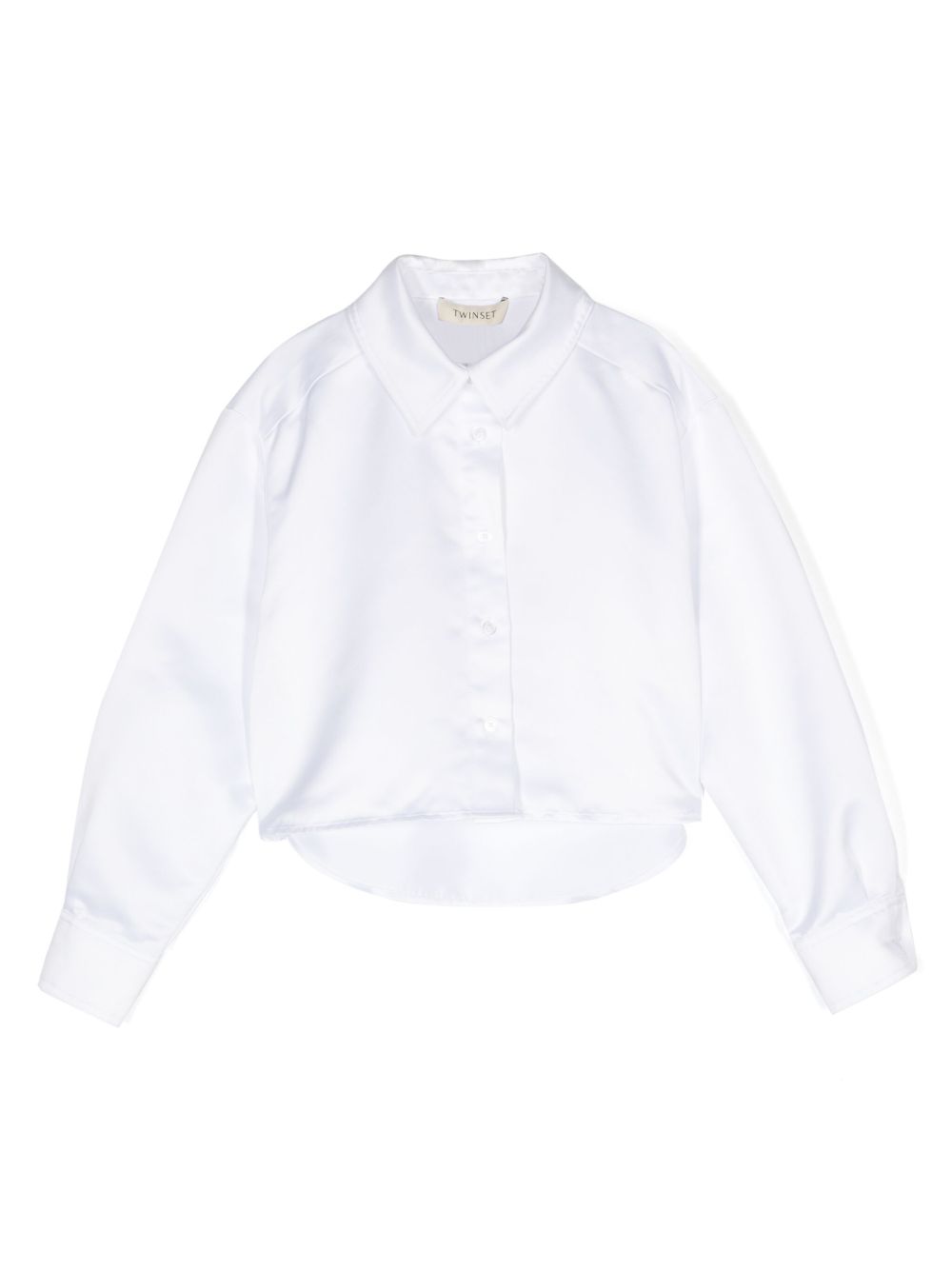 TWINSET Kids 纯色长袖衬衫 - 白色