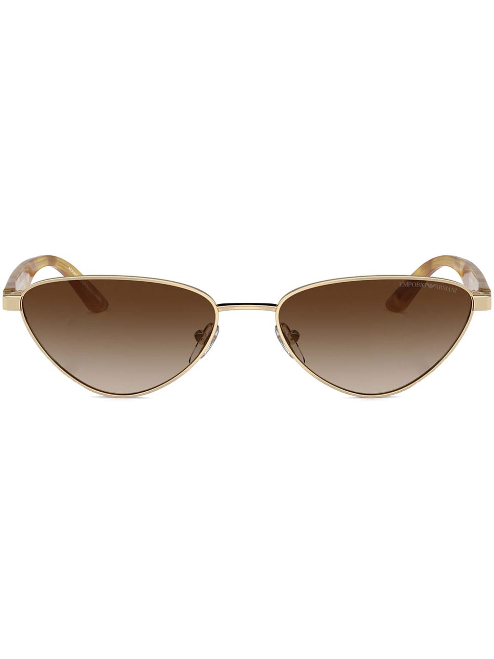 Emporio Armani 几何形镜框太阳眼镜 - 金色