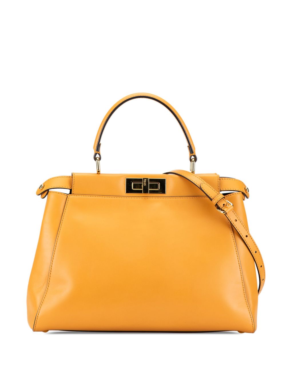 Fendi Pre-Owned Peekaboo 中号皮质斜挎包（2000-2010年典藏款） - 黄色
