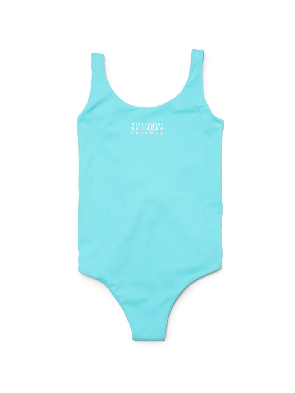 MM6 Maison Margiela Kids logo印花连体泳衣 - 蓝色