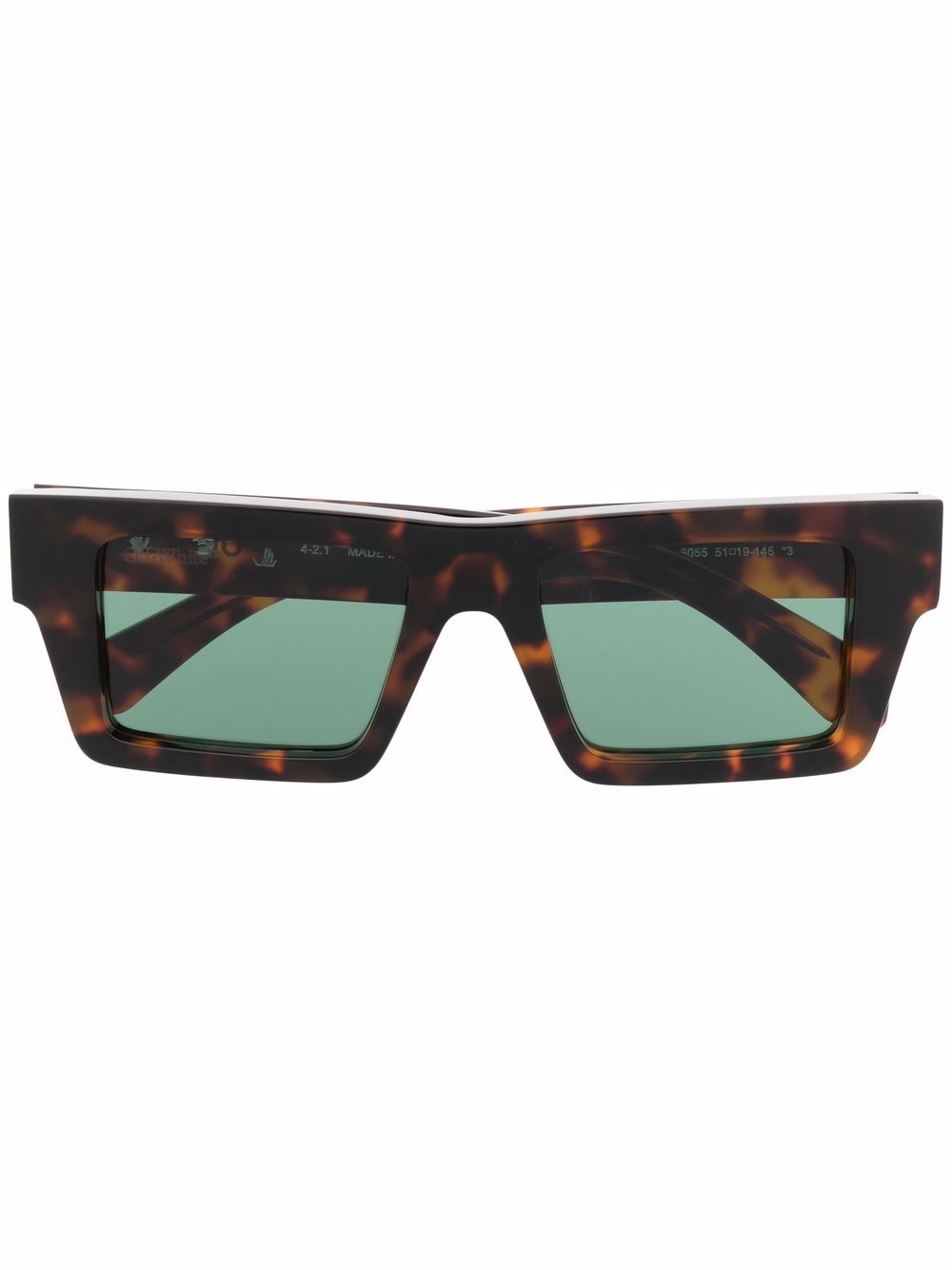 Off-White Eyewear Nassau 玳瑁纹方框太阳眼镜 - 褐色