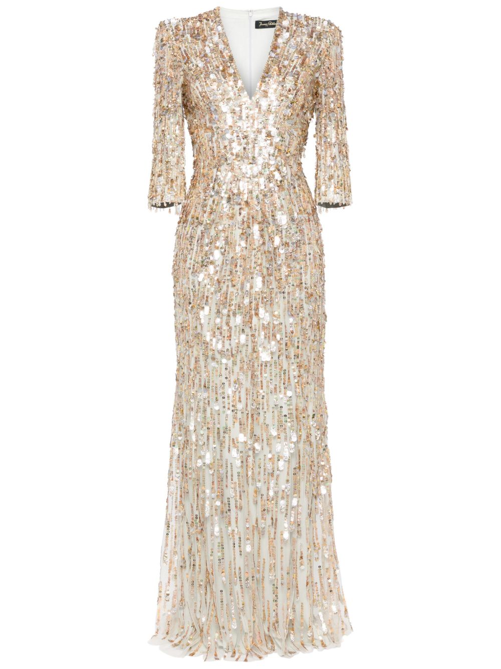 Jenny Packham Oscar 亮片缀饰礼服 - 金色