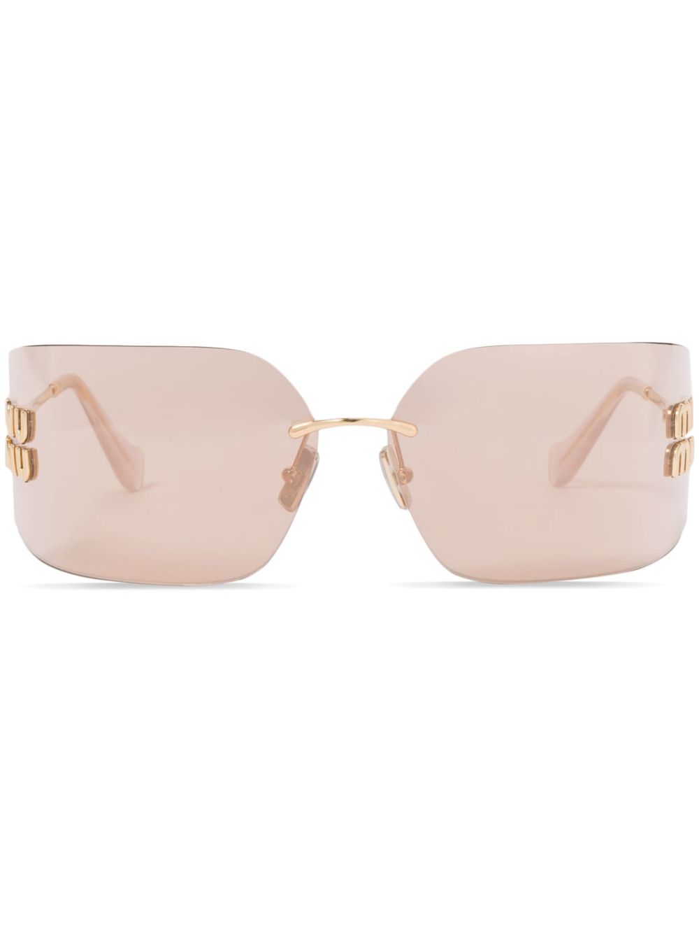 Miu Miu Eyewear Runway 方框太阳眼镜 - 金色