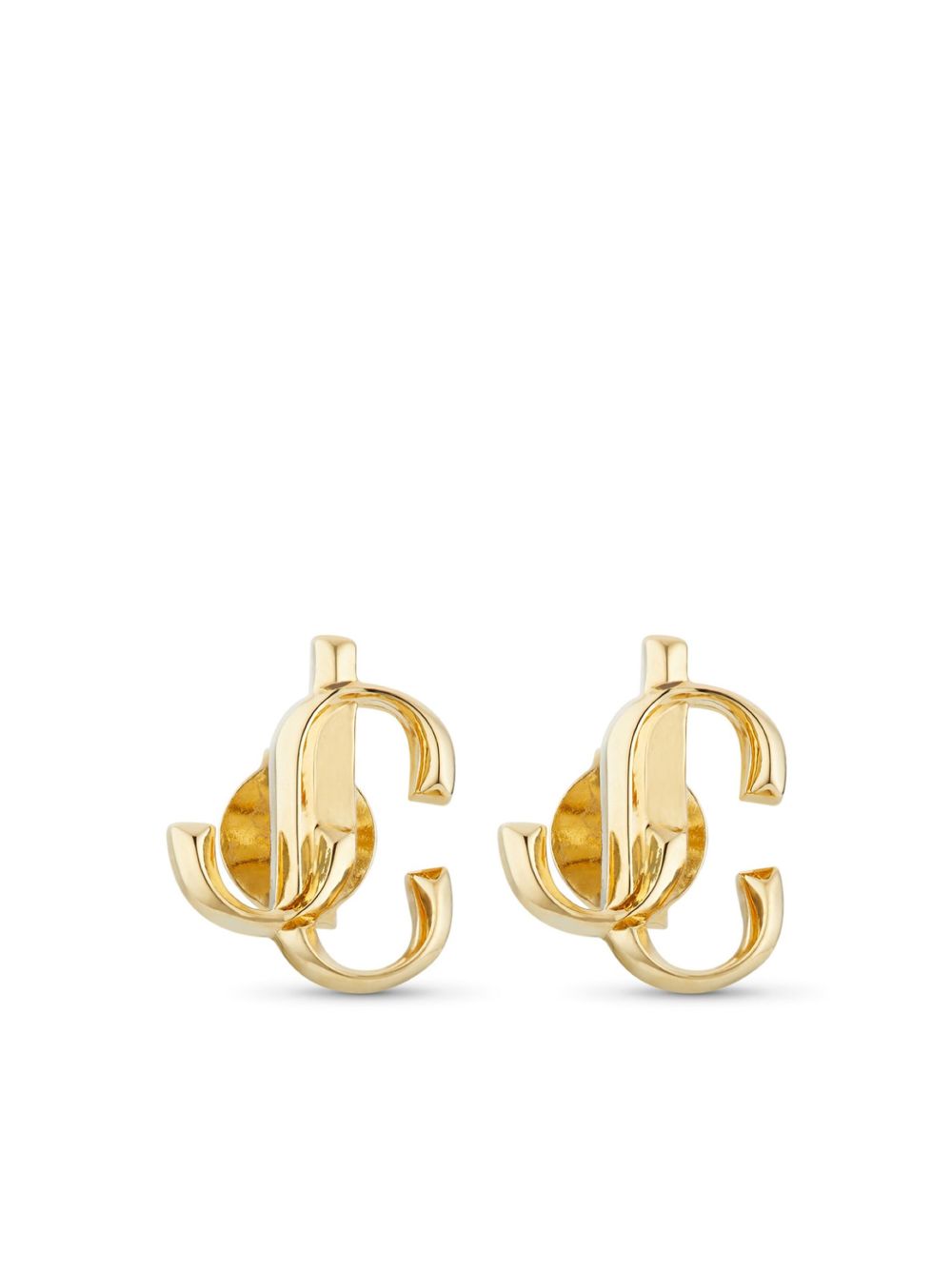 Jimmy Choo logo字母耳钉 - 金色