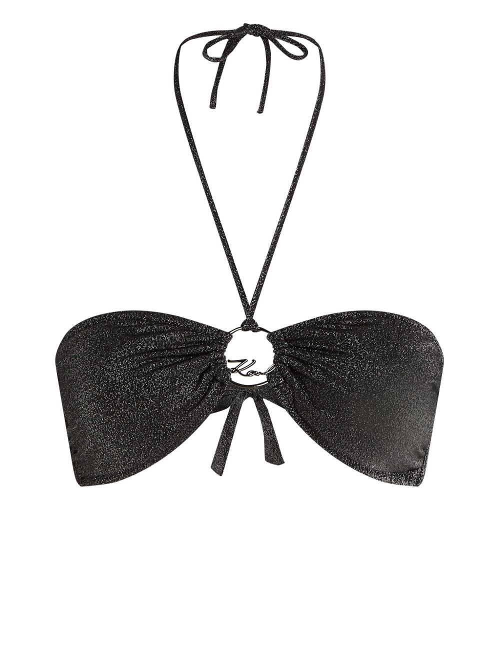 Karl Lagerfeld 绕领式比基尼上装 - 黑色