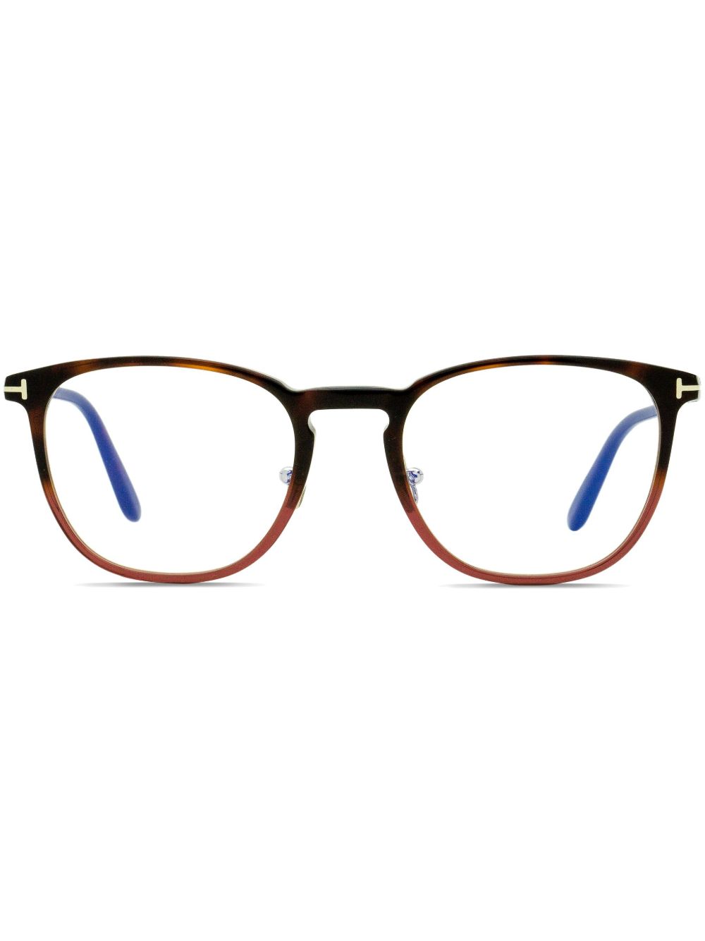 TOM FORD Eyewear Blue Block 方框眼镜 - 褐色