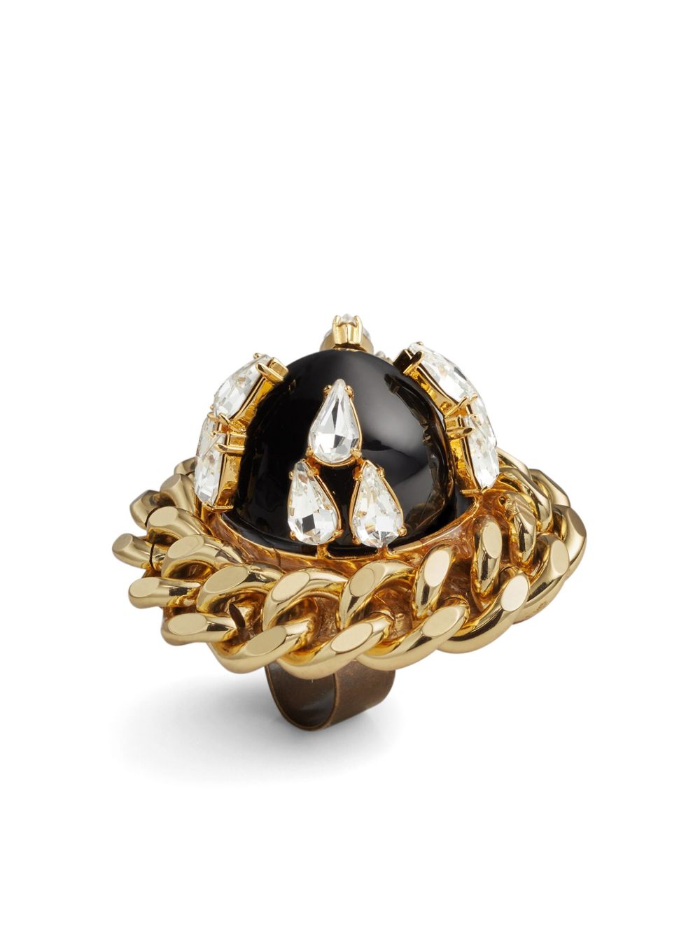 DSQUARED2 黄金晶饰细节戒指 - 金色