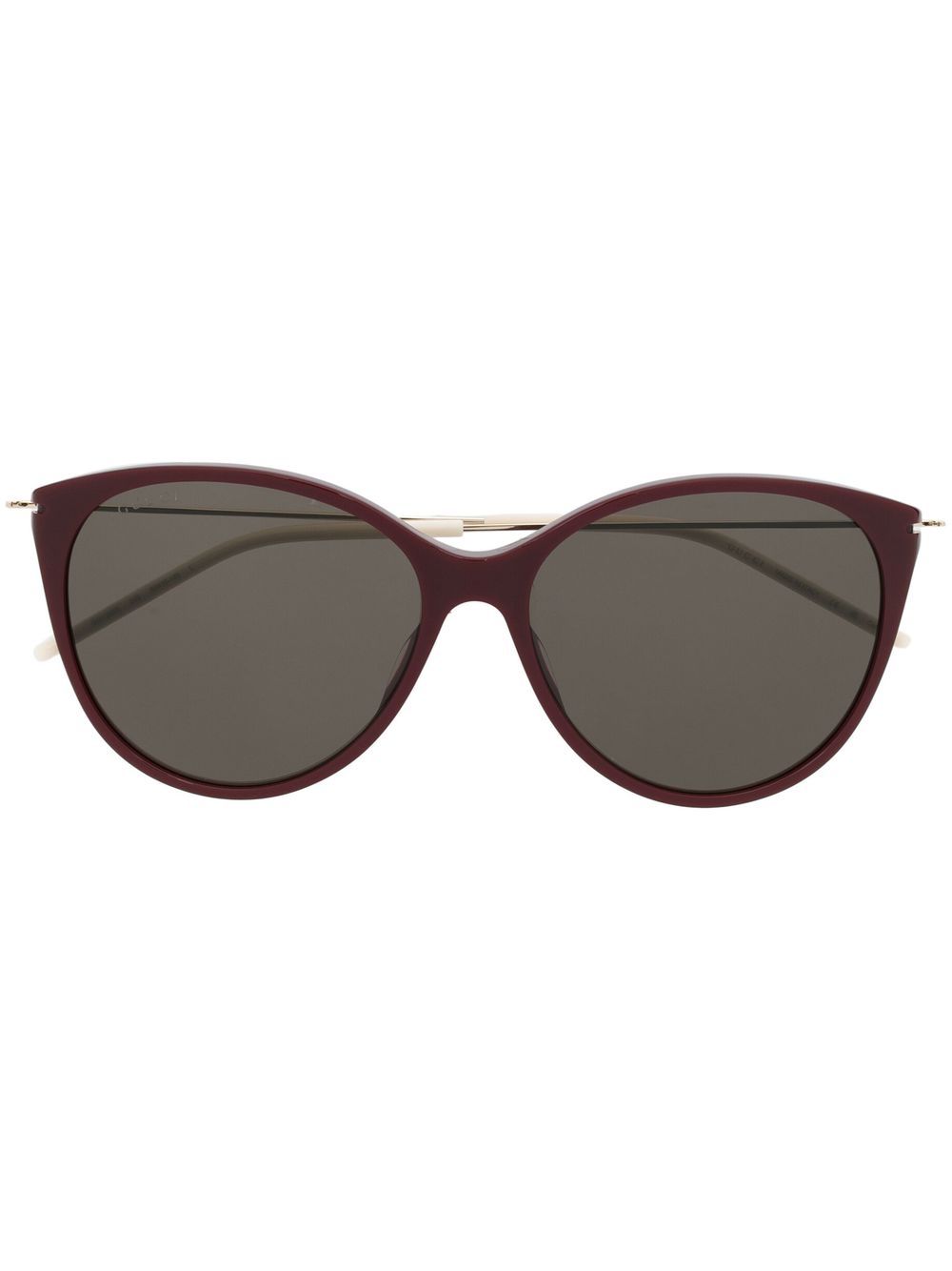 Gucci Eyewear GG 雕刻广角大圆框太阳眼镜 - 红色