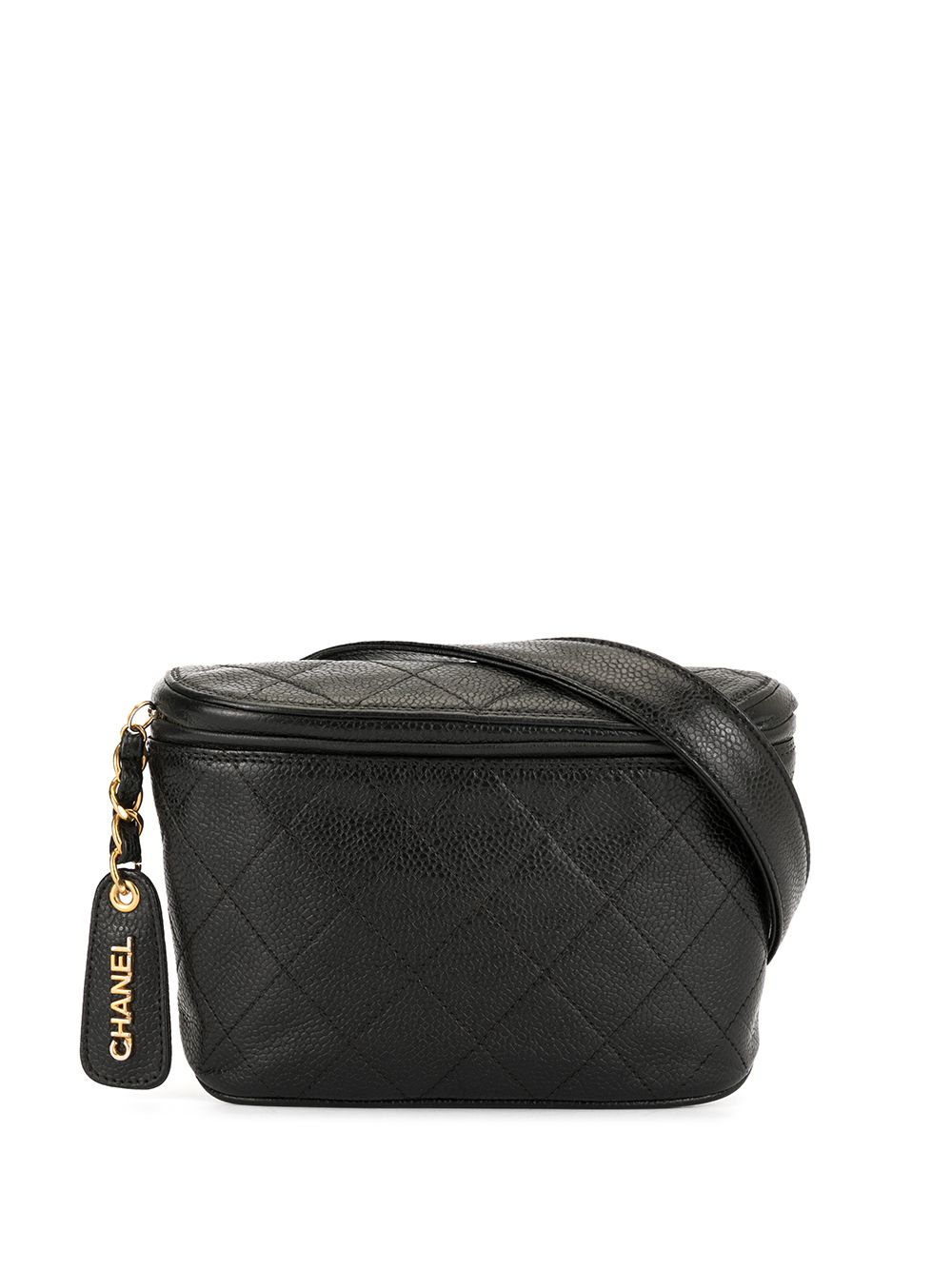CHANEL Pre-Owned 菱形绗缝腰包 - 黑色