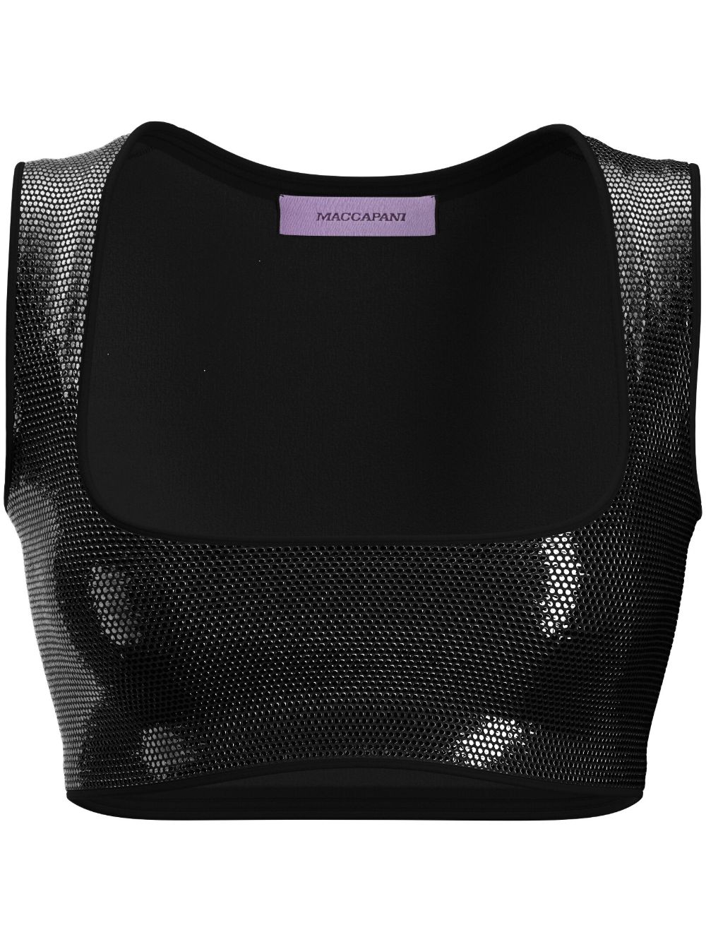 Maccapani rhinestone-embellished crop top - 黑色