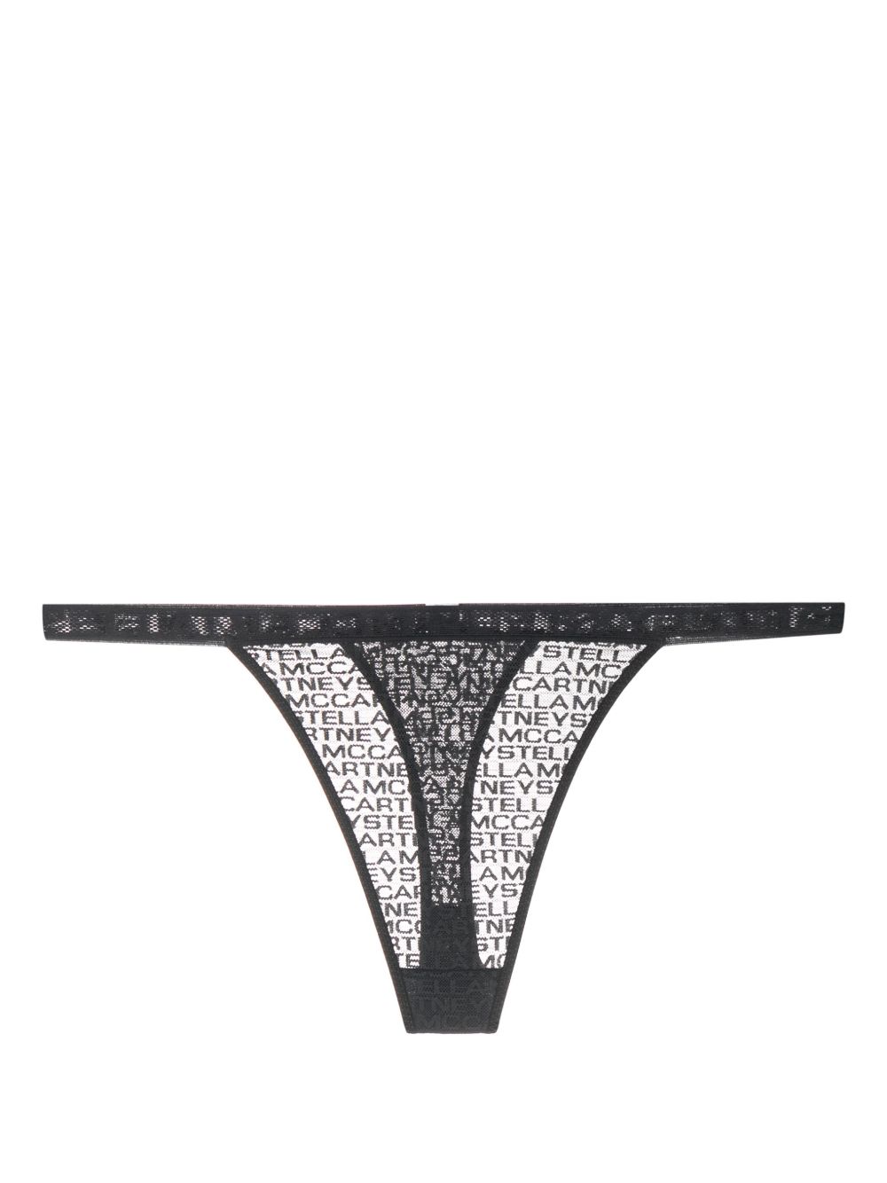 Stella McCartney logo印花丁字裤 - 黑色