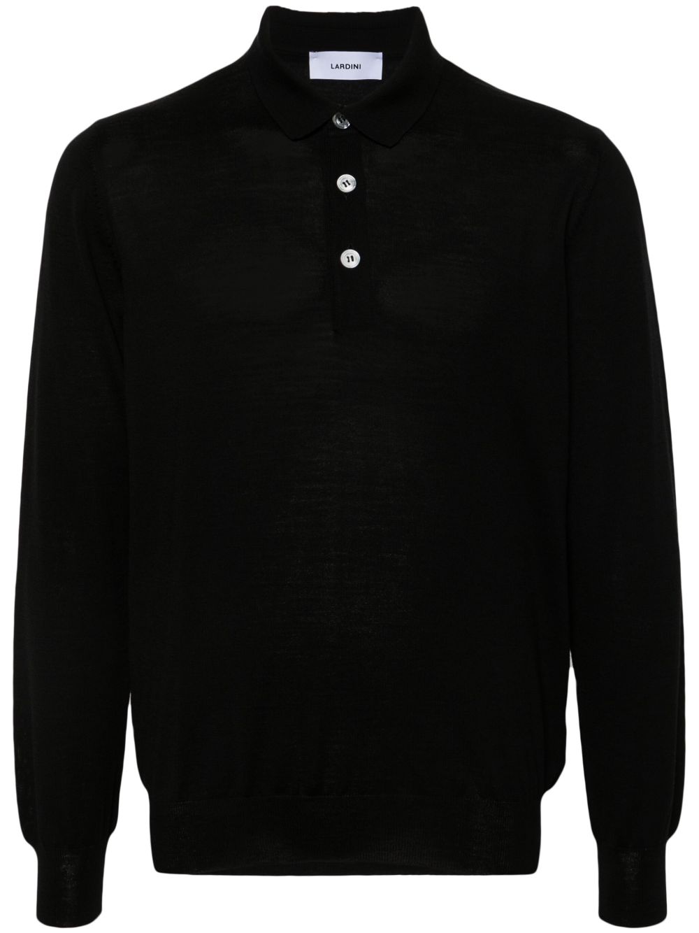 Lardini 初剪羊毛polo衫 - 黑色