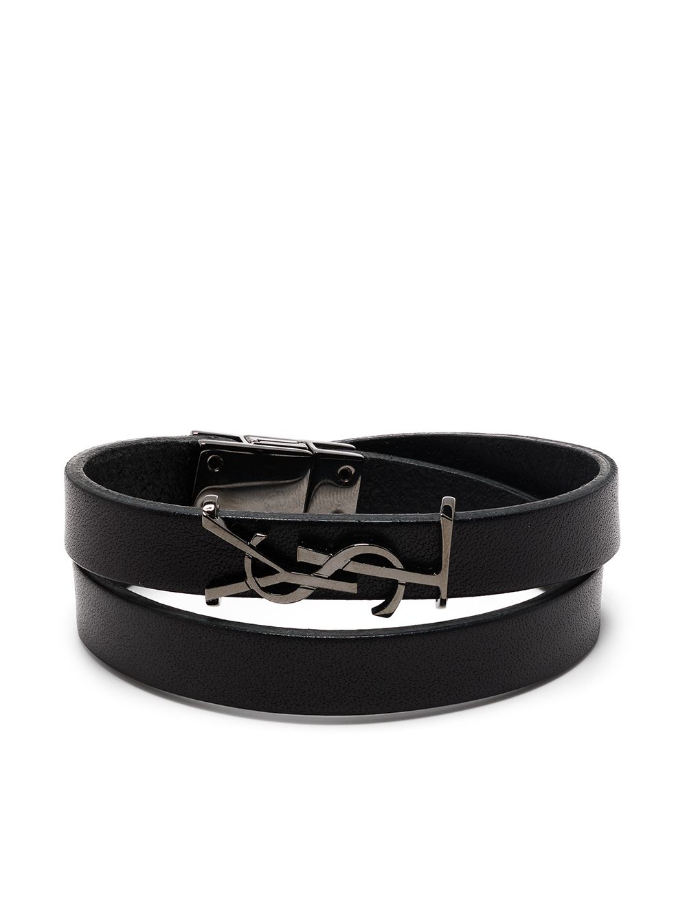Saint Laurent 圣罗兰 Opyum logo标牌手链 - 黑色