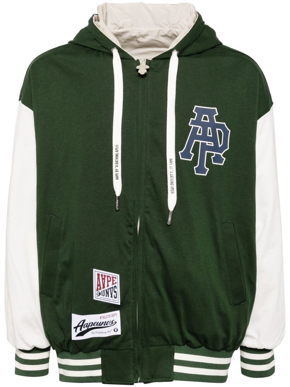 AAPE BY *A BATHING APE® logo贴花飞行员夹克 - 绿色