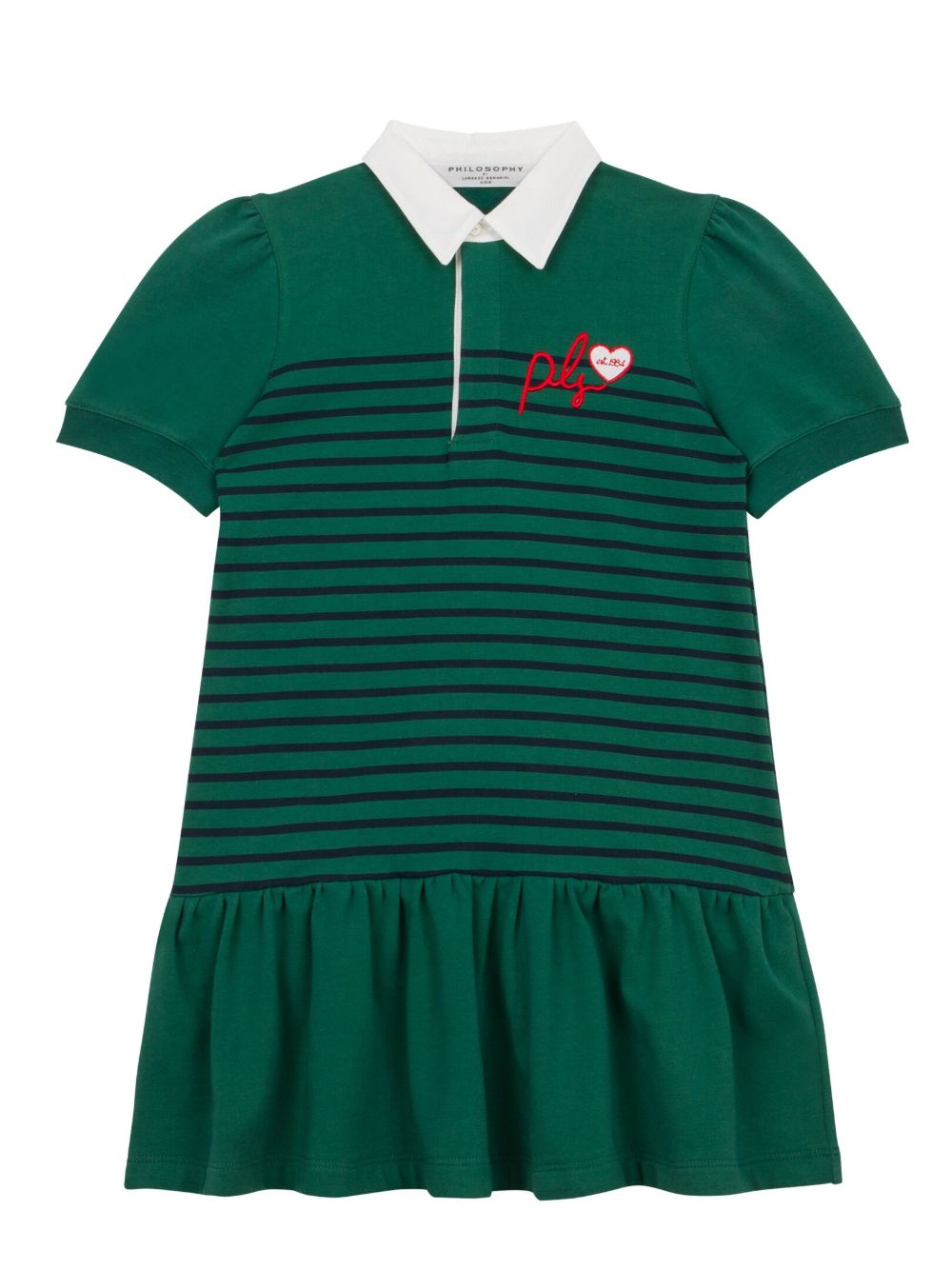 Philosophy Di Lorenzo Serafini Kids logo刺绣连衣裙 - 绿色