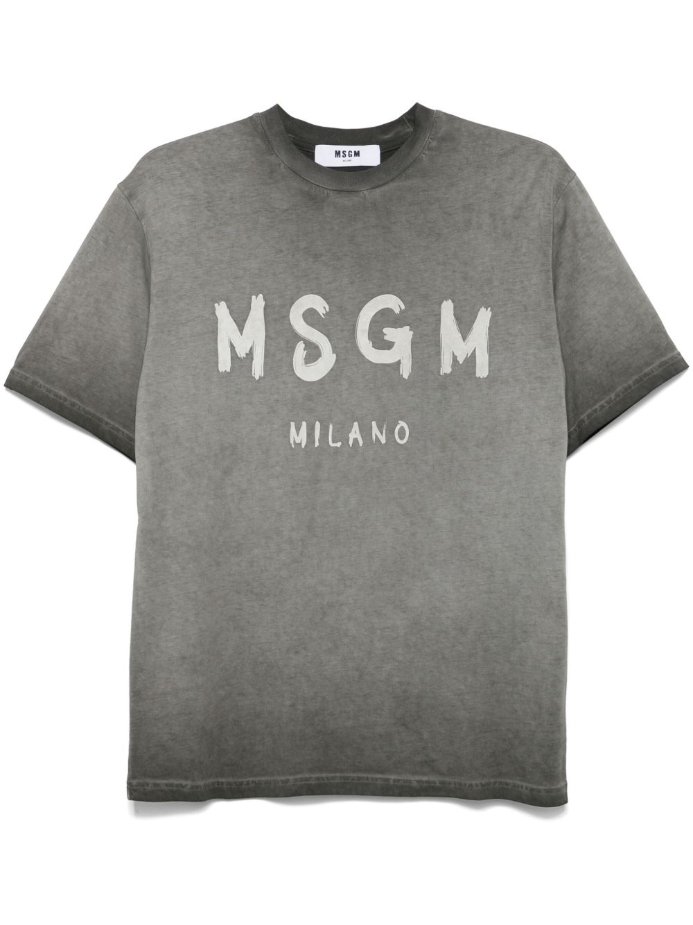 MSGM 笔触感logo褪色效果T恤 - 灰色