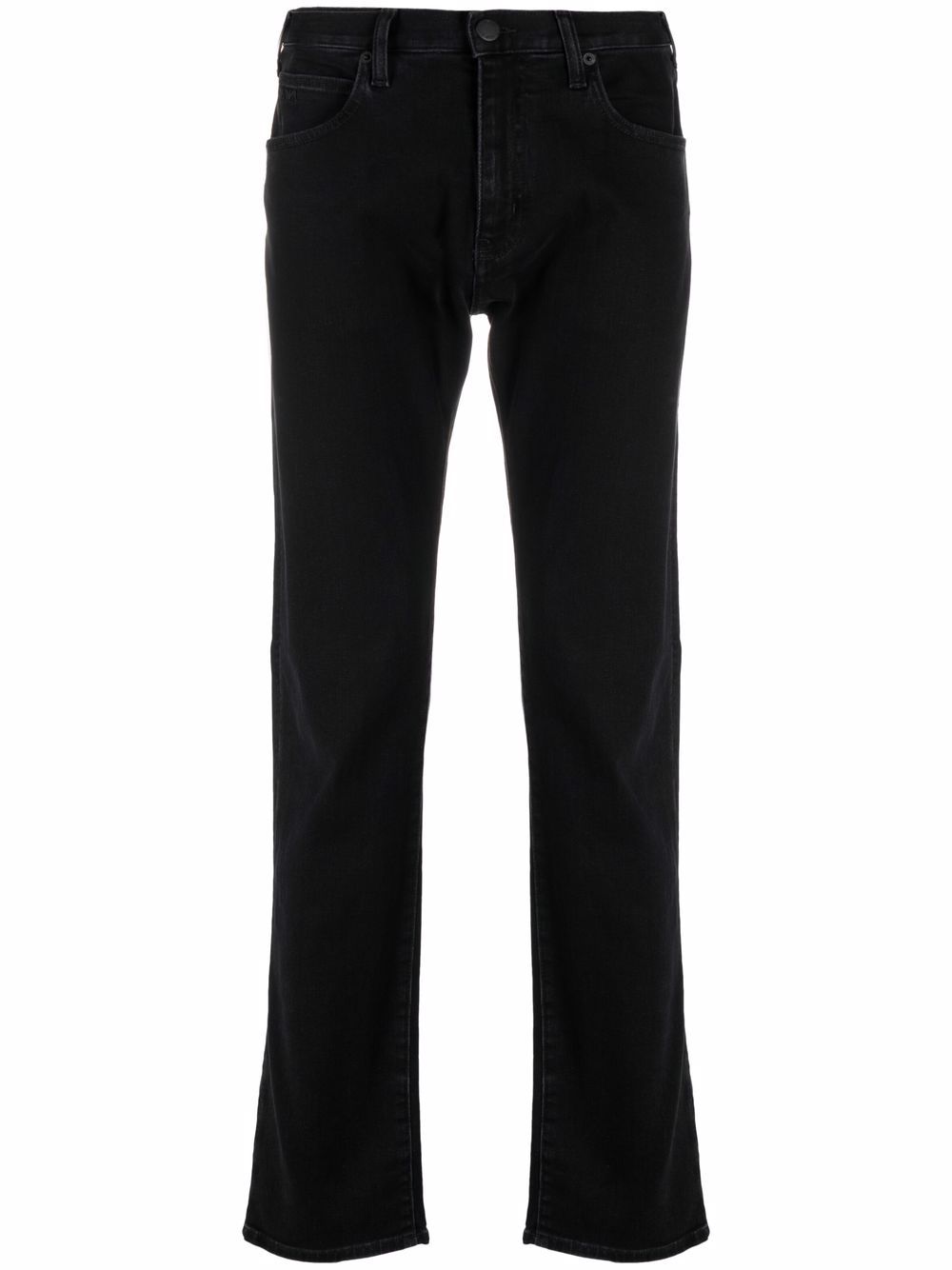 Emporio Armani 直筒牛仔裤 - 黑色