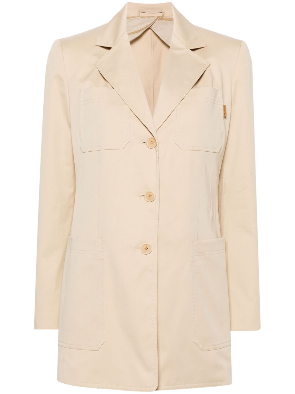 Max Mara 梯形翻领单排扣西装夹克 - 中性色