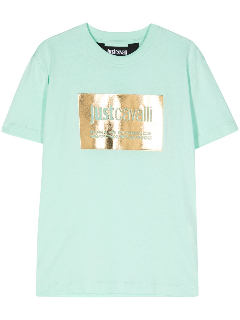 Just Cavalli logo压纹棉T恤 - 绿色