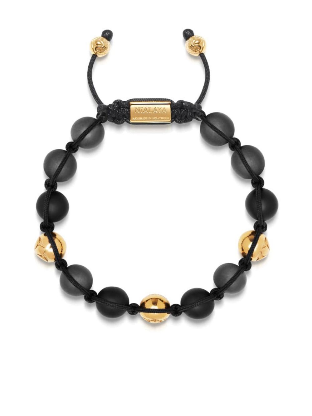 Nialaya Jewelry 哑光珠饰手链 - 金色