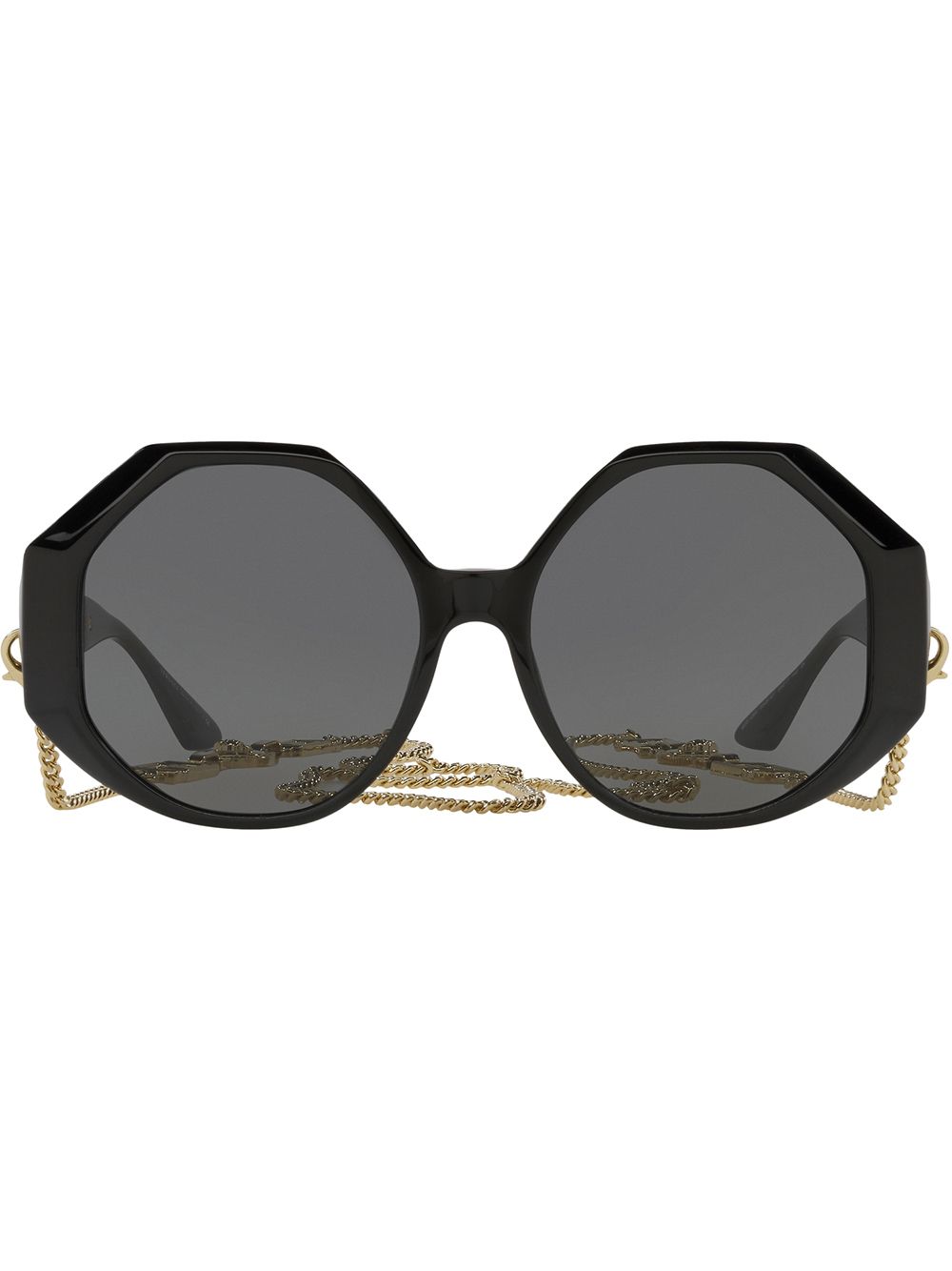 Versace Eyewear 范思哲眼镜系列 范思哲 几何形镜框太阳眼镜 - 黑色