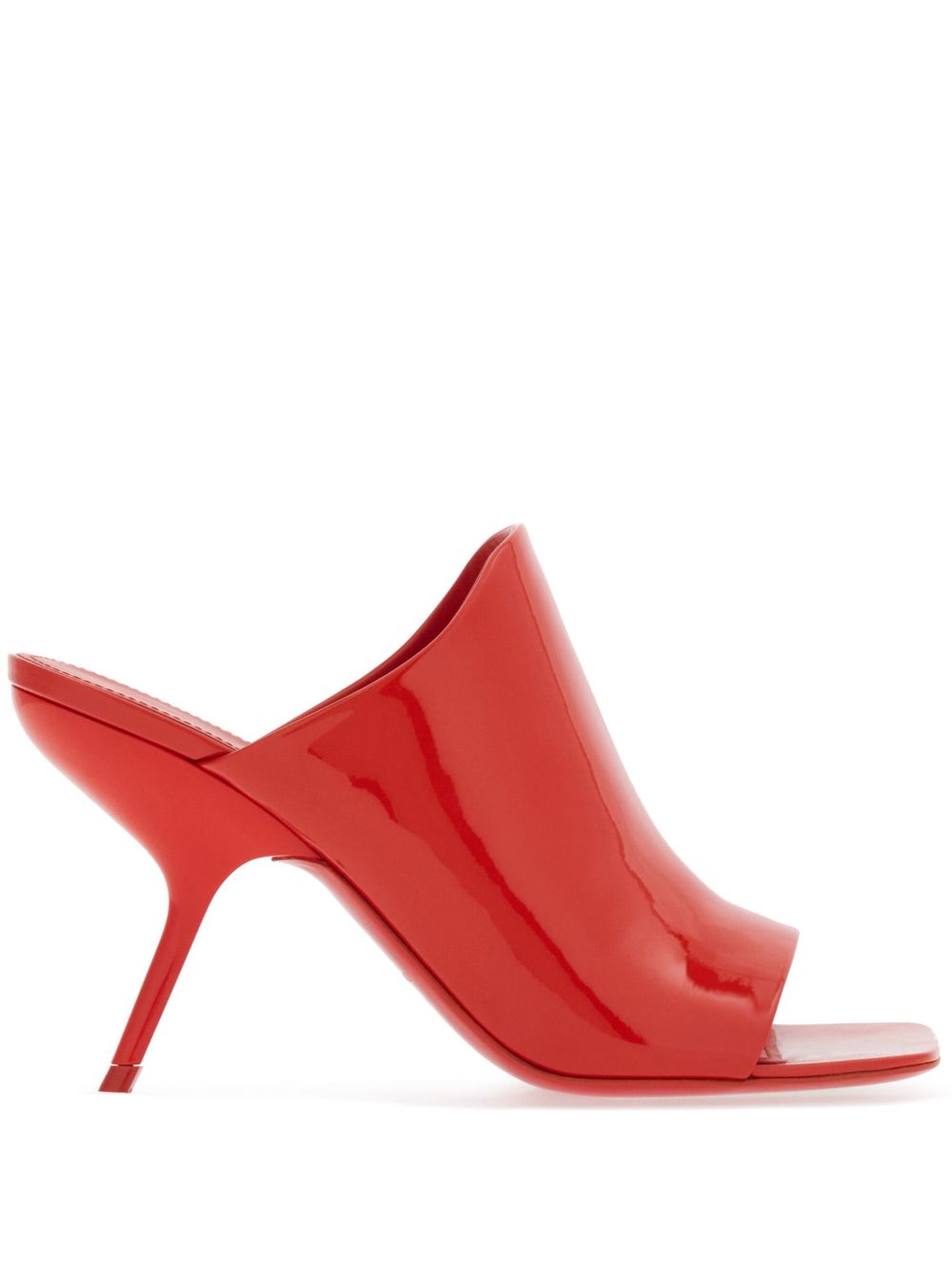 Ferragamo 高跟露趾穆勒鞋 - 红色