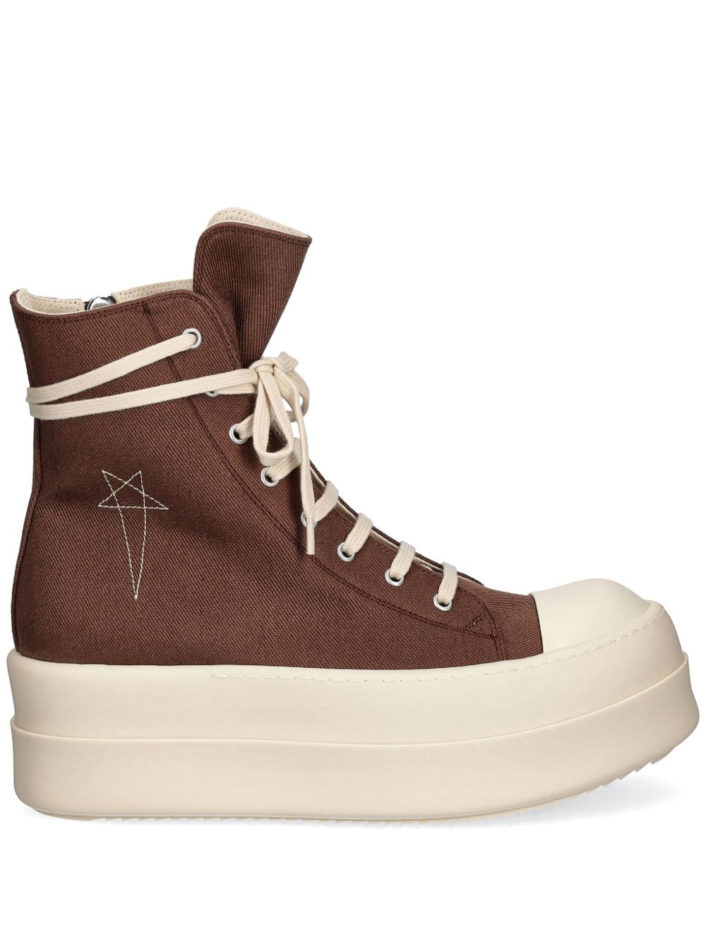 Rick Owens DRKSHDW 厚底高帮运动鞋 - 褐色