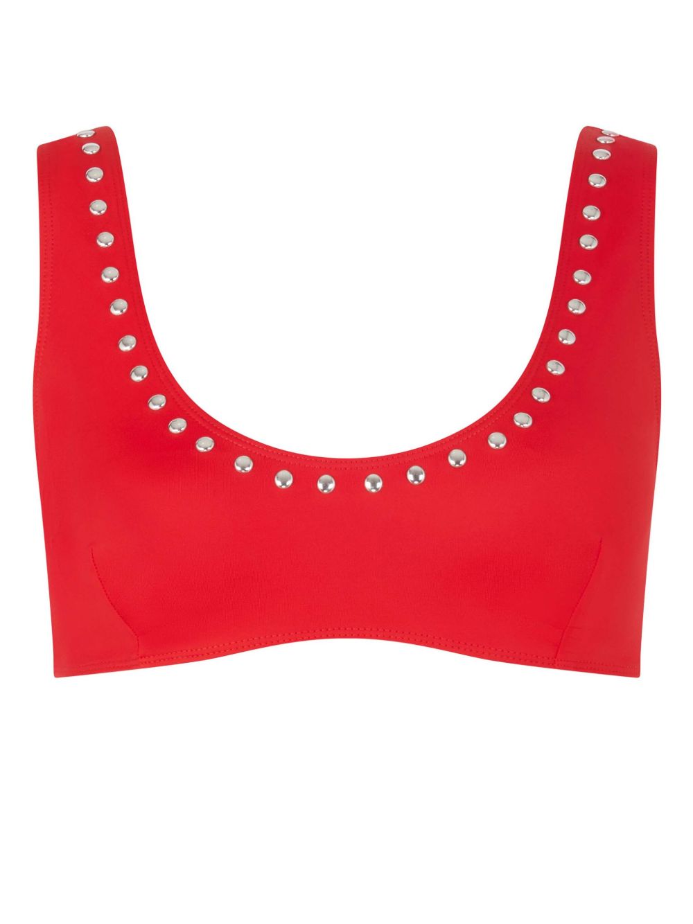 Let's Swim studded bikini top - 红色