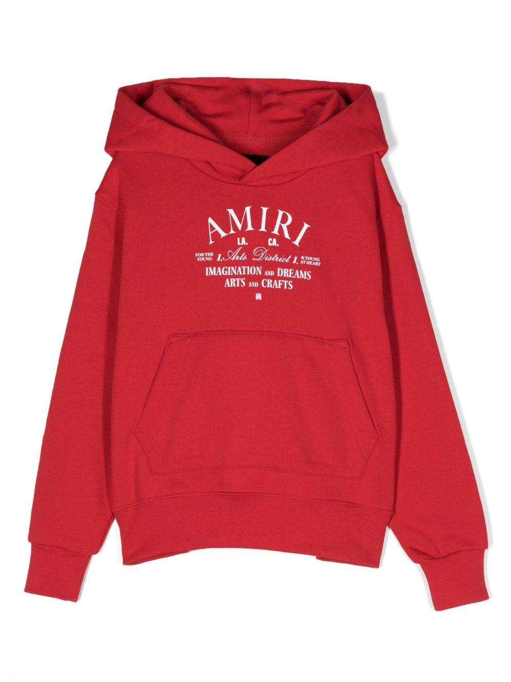 AMIRI KIDS Arts District logo印花棉连帽衫 - 红色