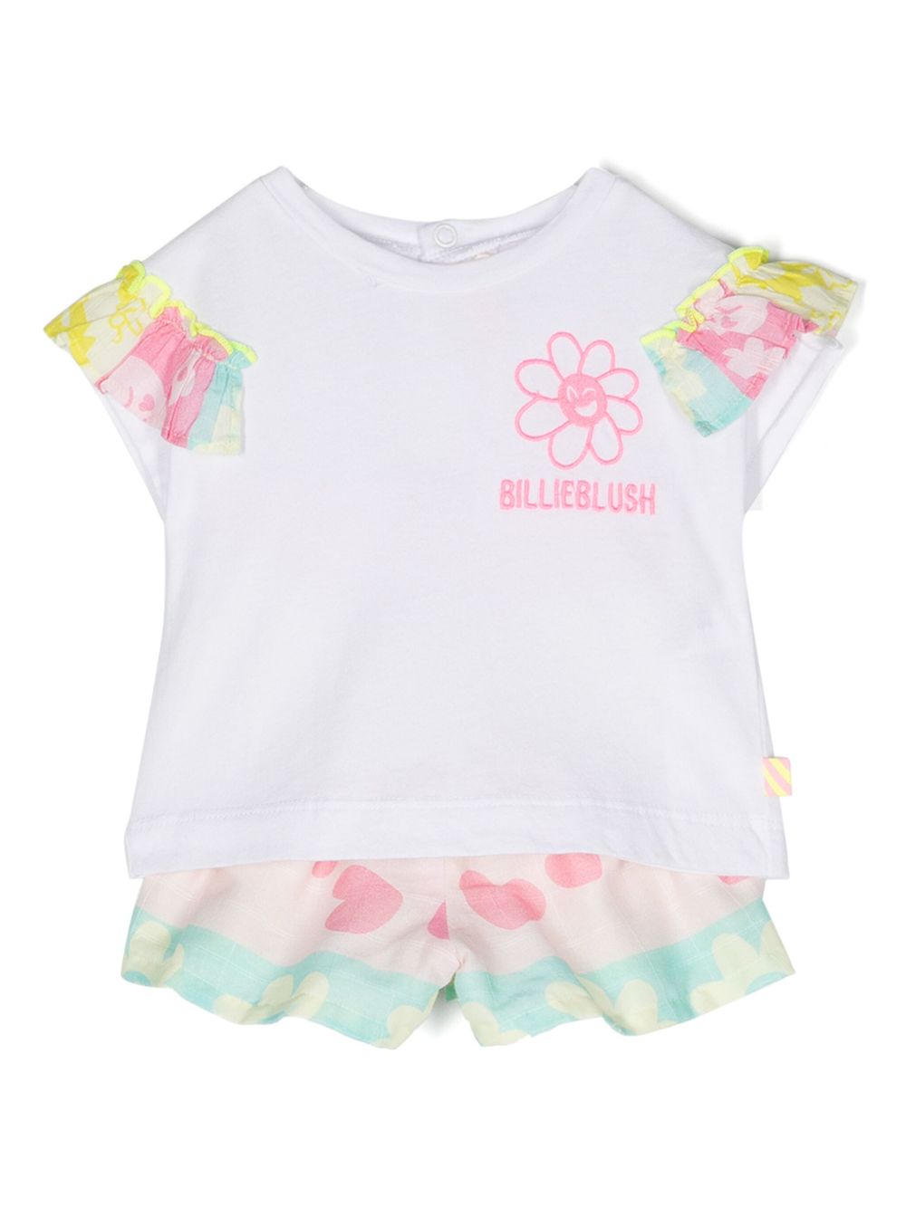 Billieblush 荷叶边细节短裤套装 - 白色