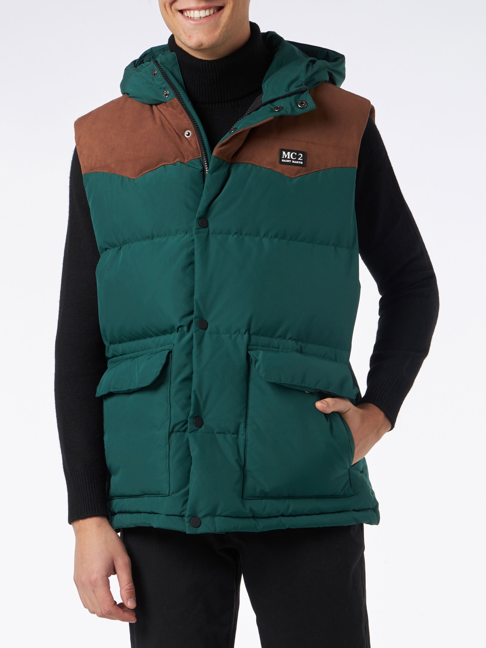 MC2 Saint Barth Man Green Down Vest