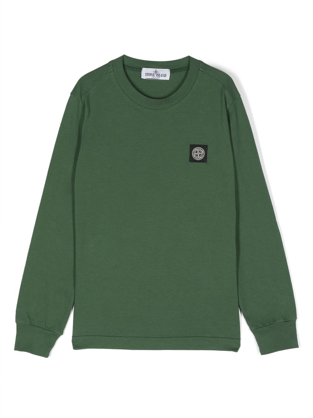 Stone Island Junior 标贴圆领卫衣 - 绿色