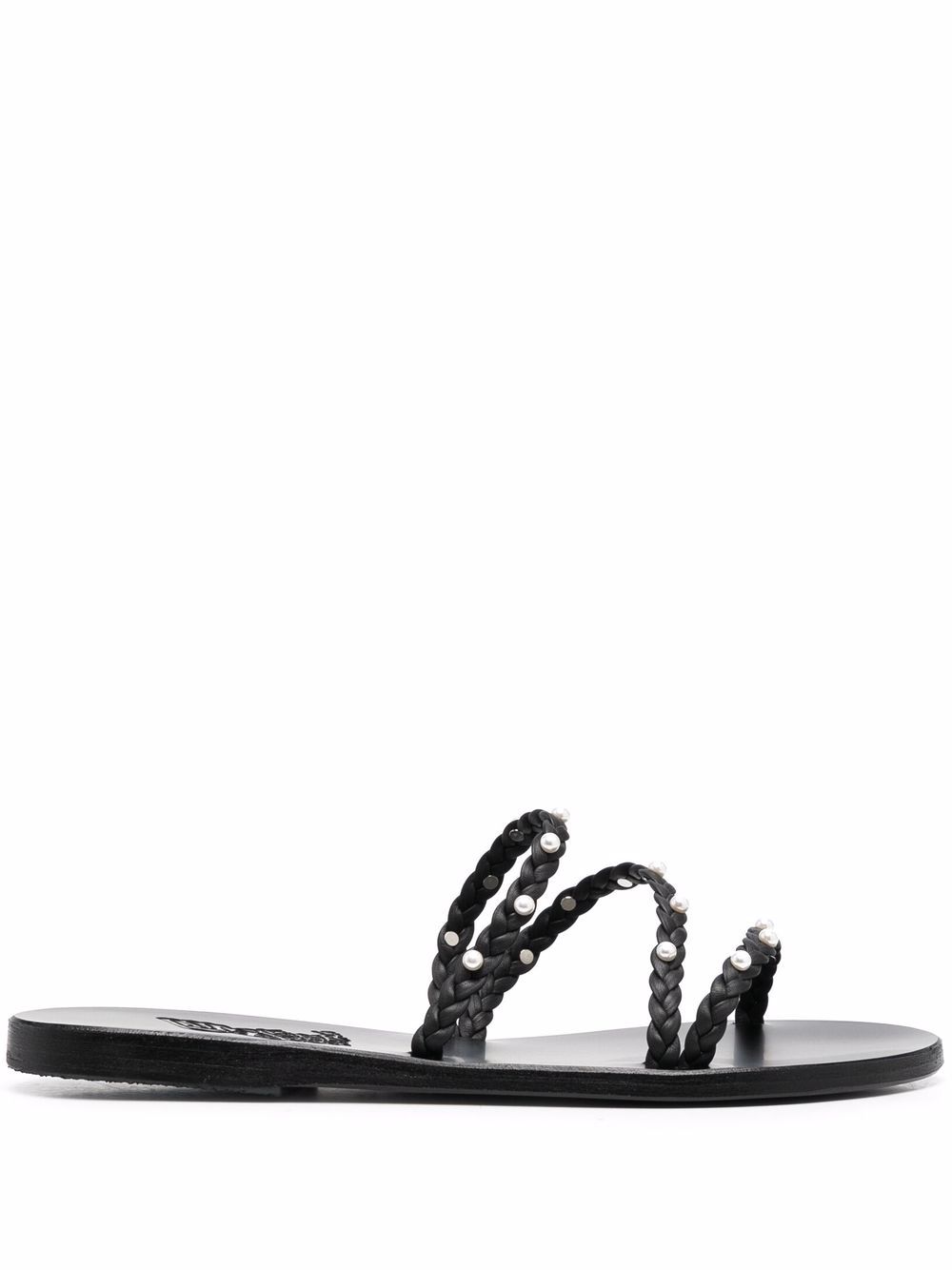 Ancient Greek Sandals Ekaterini 珠饰缀饰凉鞋 - 黑色