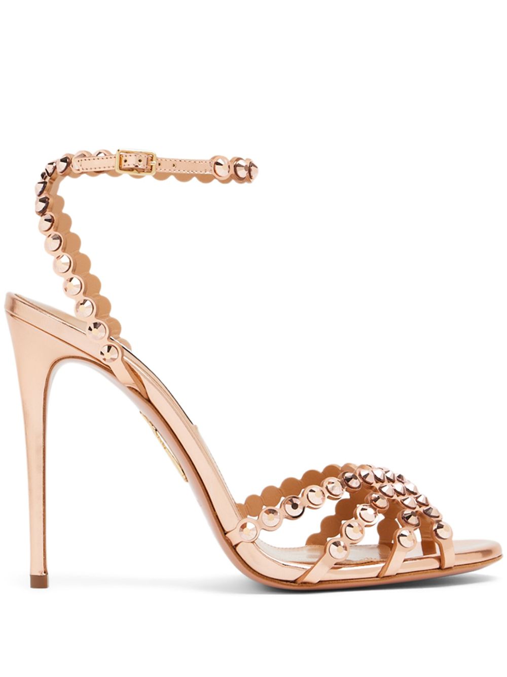 Aquazzura Tequila 皮质高跟凉鞋 - 中性色