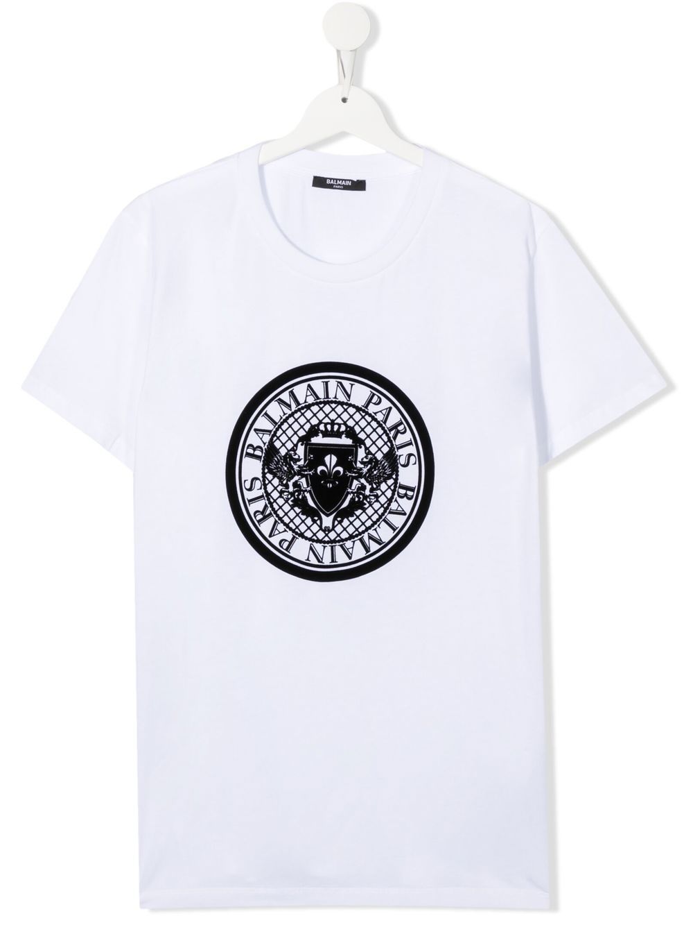 Balmain Kids 巴尔曼 logo印花棉T恤 - 白色