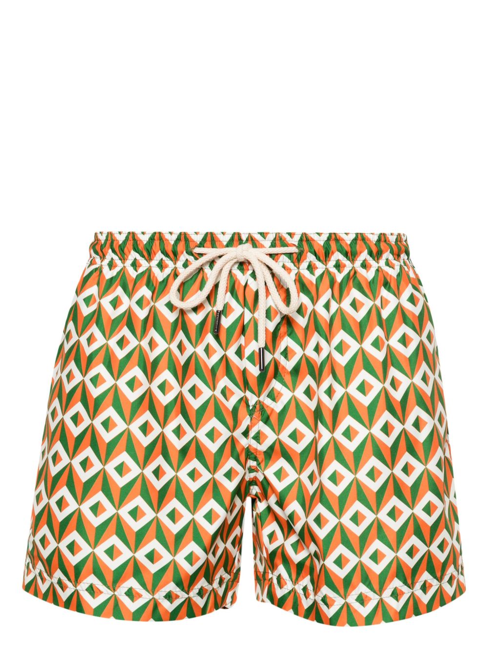PENINSULA SWIMWEAR Ponente 几何图案印花泳裤 - 橘色