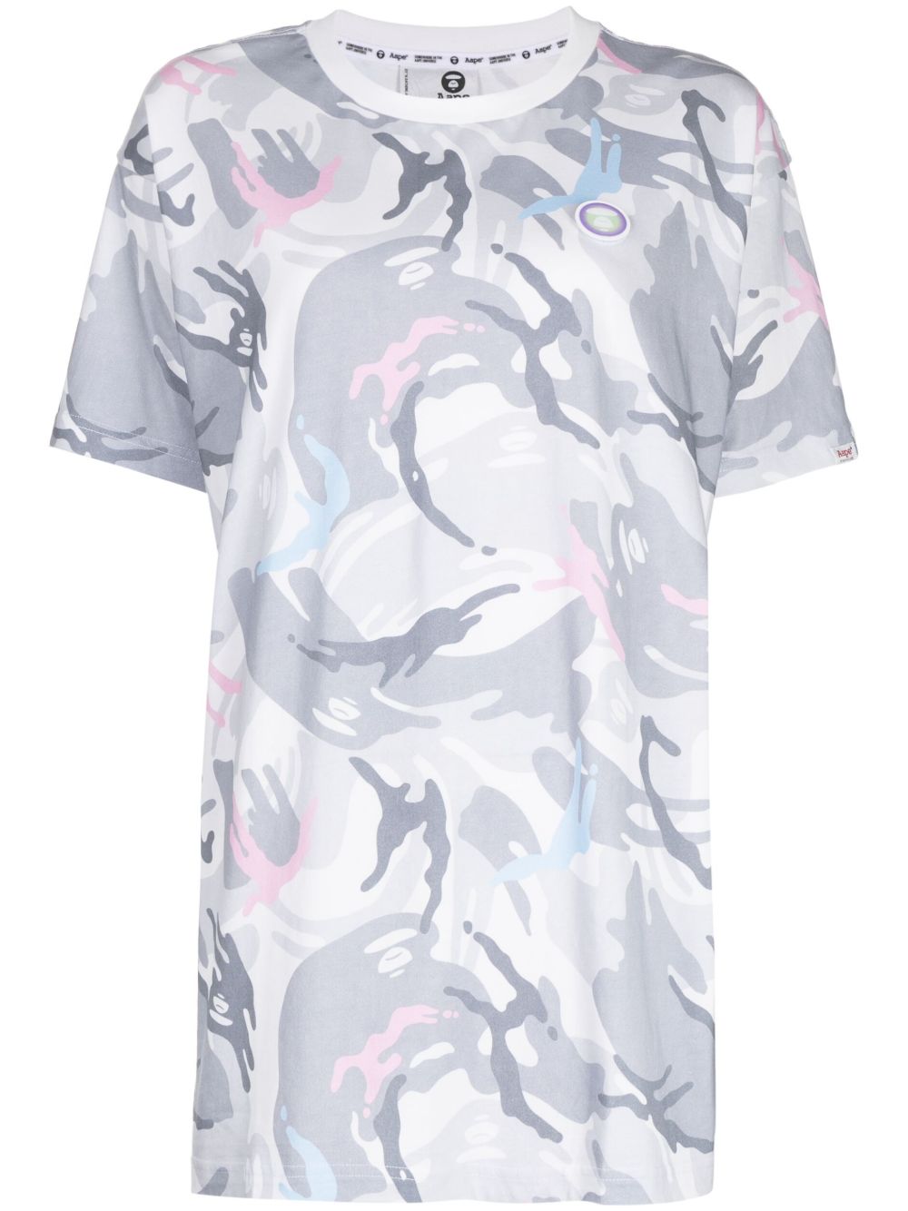 AAPE BY *A BATHING APE® 迷彩图案棉T恤 - 灰色
