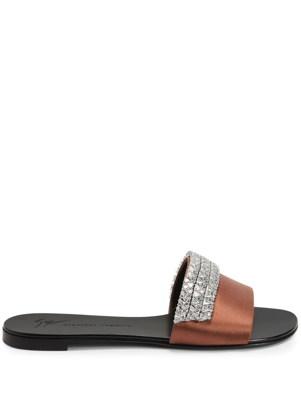 Giuseppe Zanotti Tesy 水钻缀饰拖鞋 - 褐色