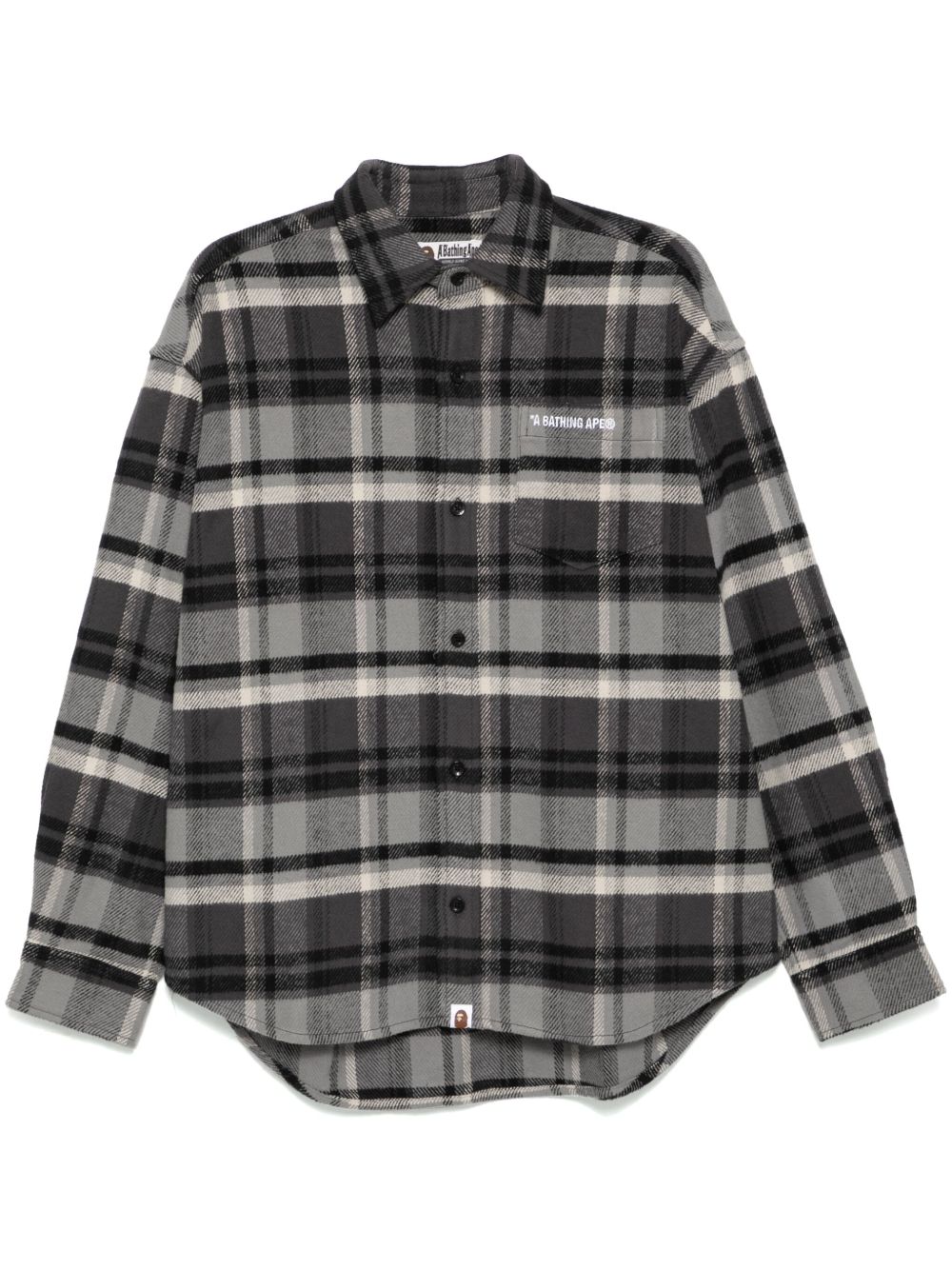A BATHING APE® 格纹法兰绒衬衫 - 灰色