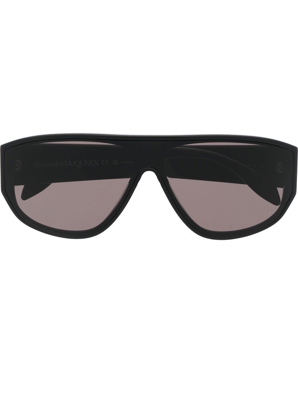 Alexander McQueen Eyewear 亚历山大·麦昆 涂鸦印花方框太阳眼镜 - 黑色