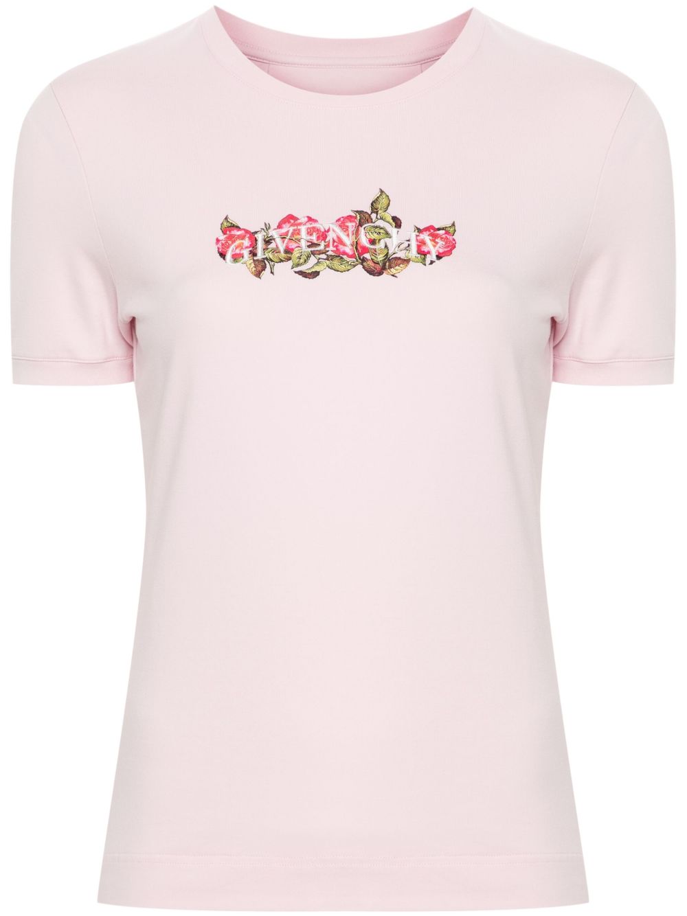 Givenchy 玫瑰印花棉T恤 - 粉色