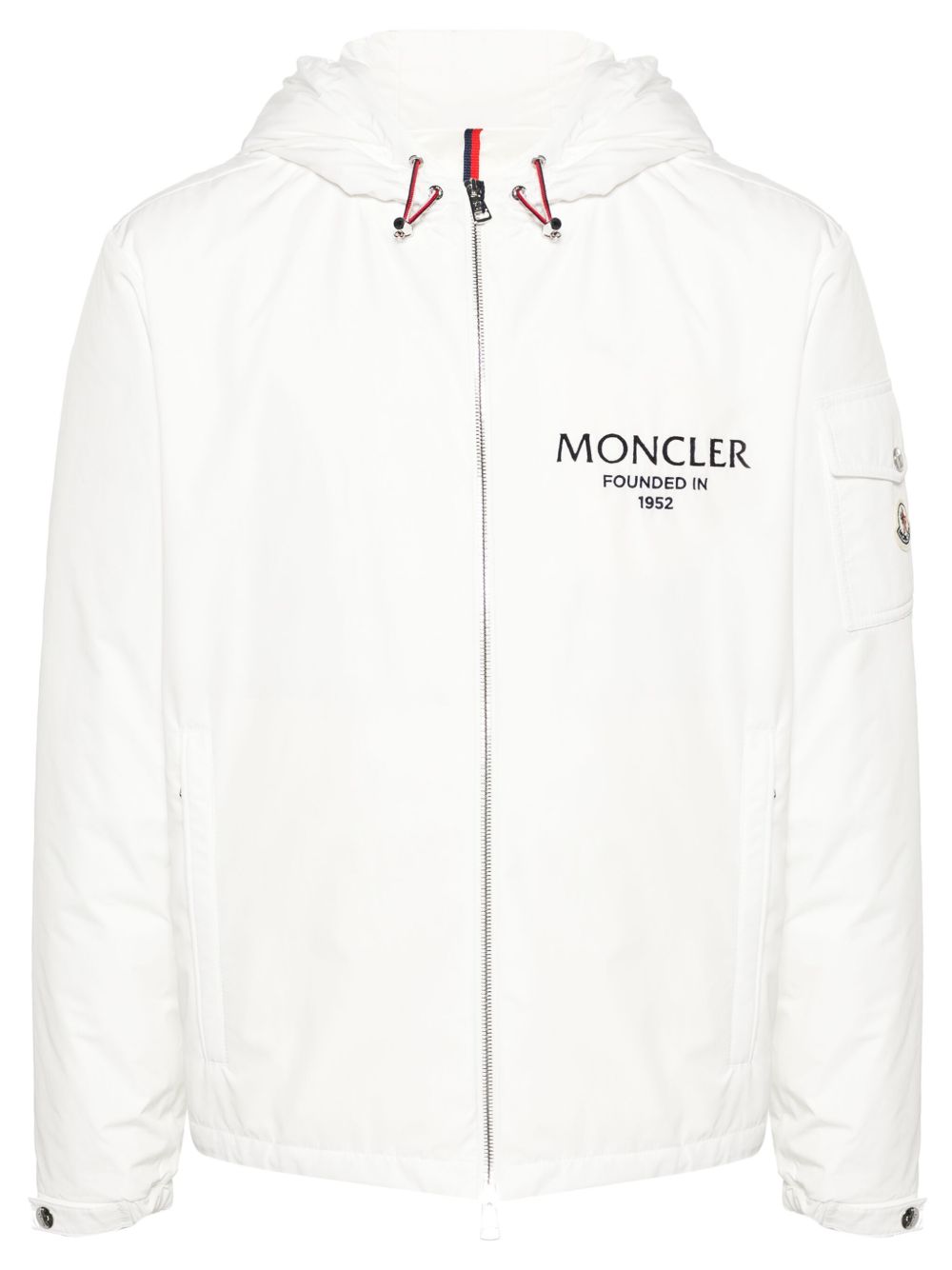 Moncler logo字母连帽蓬松夹克 - 白色